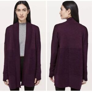 Lululemon Merino Wool Sit-In Lotus Wrap II Cardigan‎ Sweater Purple Size Small